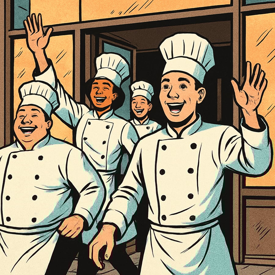 graphic of happy chefs leaving-1
